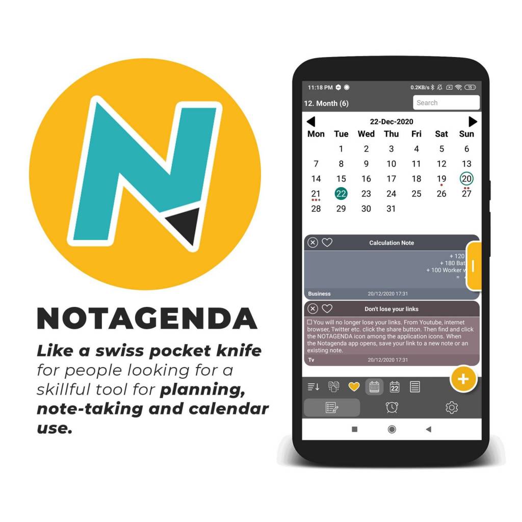 Notagenda app