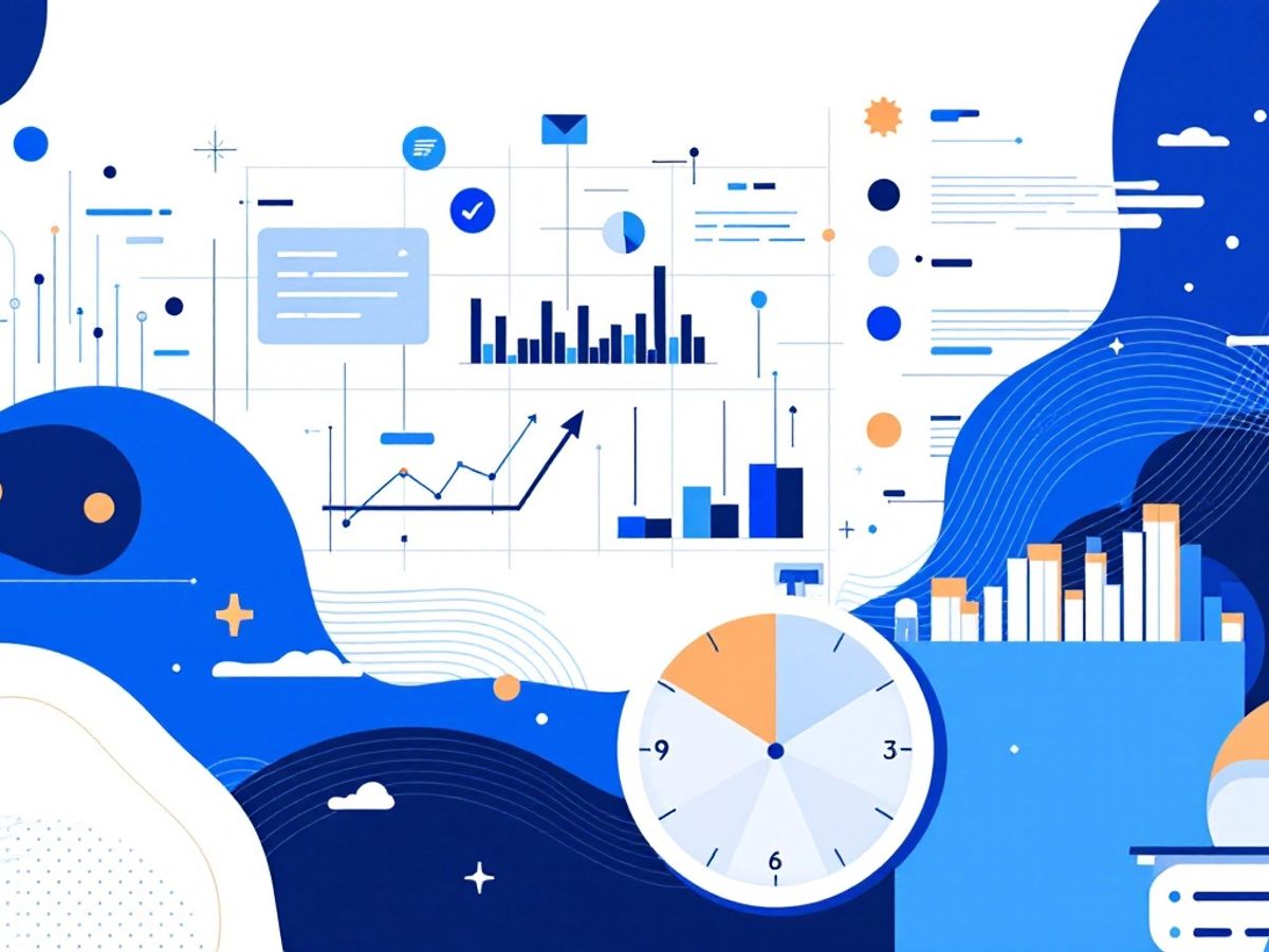 Minimalistic blue and white vector art for data analysis.