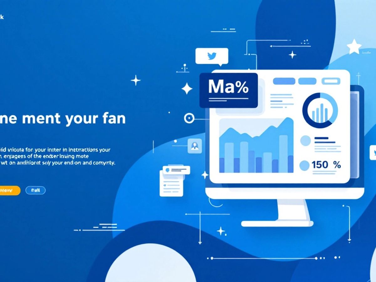 Minimalistic blue and white vector art of data interaction.